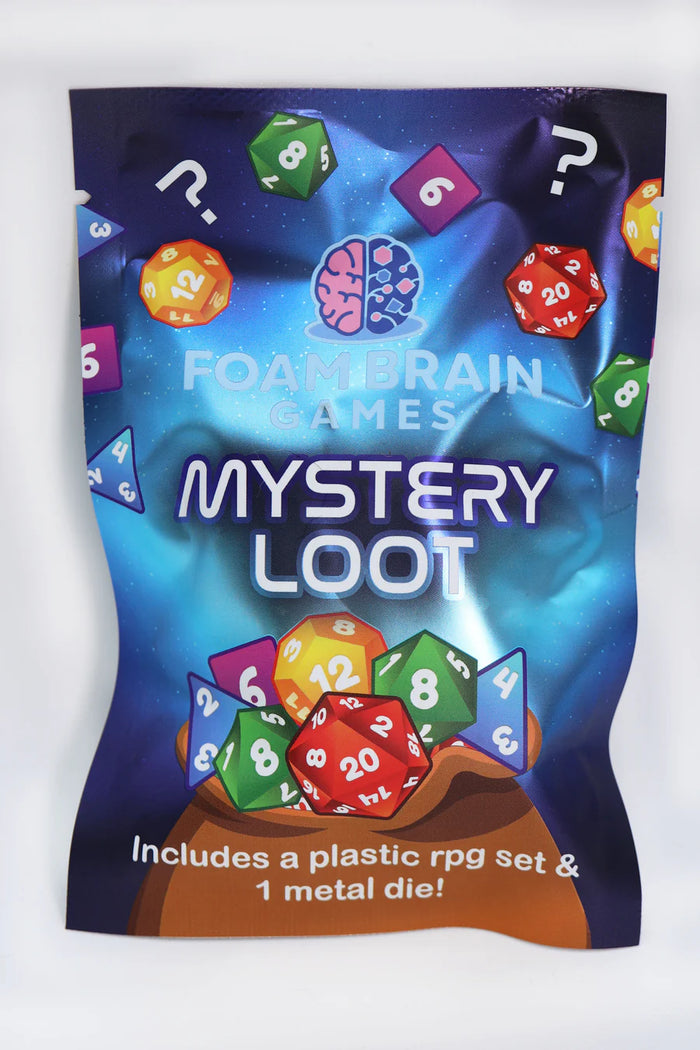 Foam Brain Games: Mystery Loot - Plastic RPG Dice Set & Bonus Metal Die