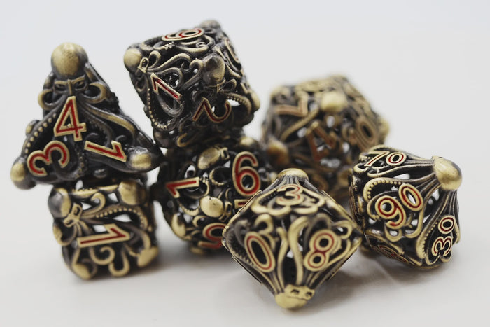 FBG: 'Mind Eater' Hollow Metal RPG 7-Dice Set