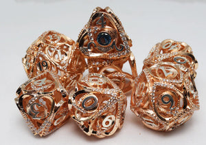 FBG Metal Dice: Hollow Hearts Jeweled