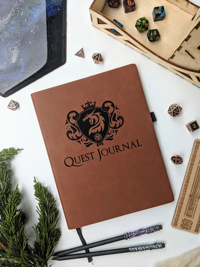 EmberGlow Vegan Leather Journal "Quest Journal"