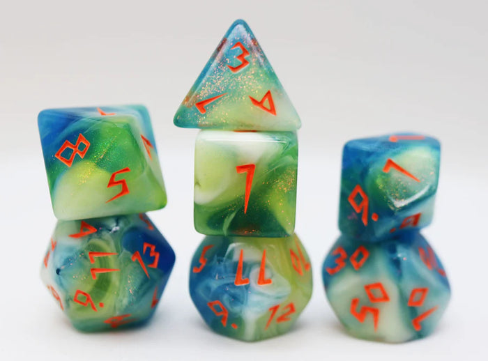 FBG Resin Dice Set: Scratched Clouds