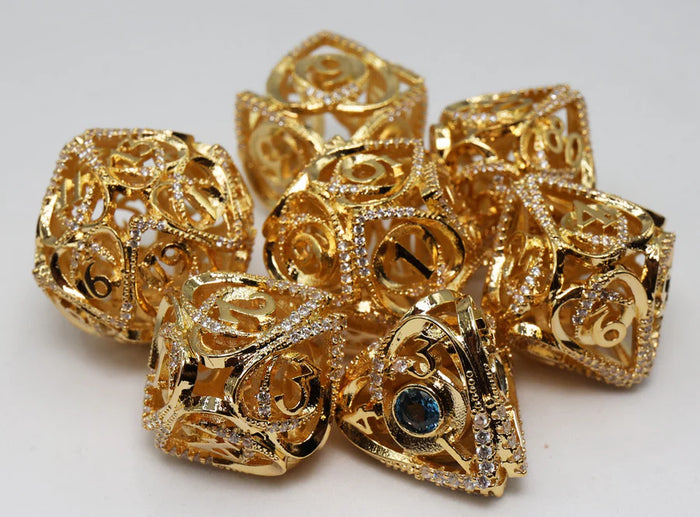 FBG Metal Dice: Hollow Hearts Jeweled