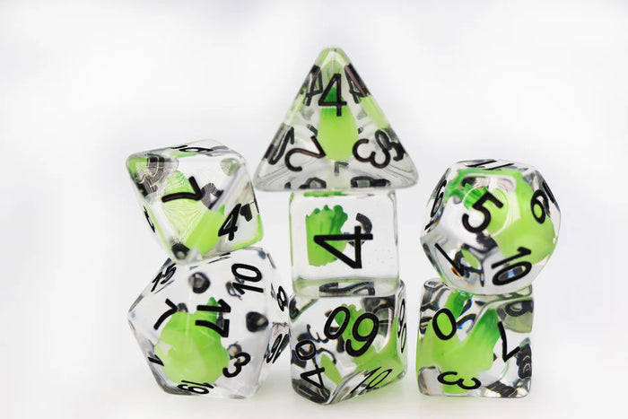 FBG Resin Dice Set: Acquisitions Inc. Green Flame