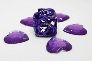FBG Metal Dice: Hollow Hearts Jeweled