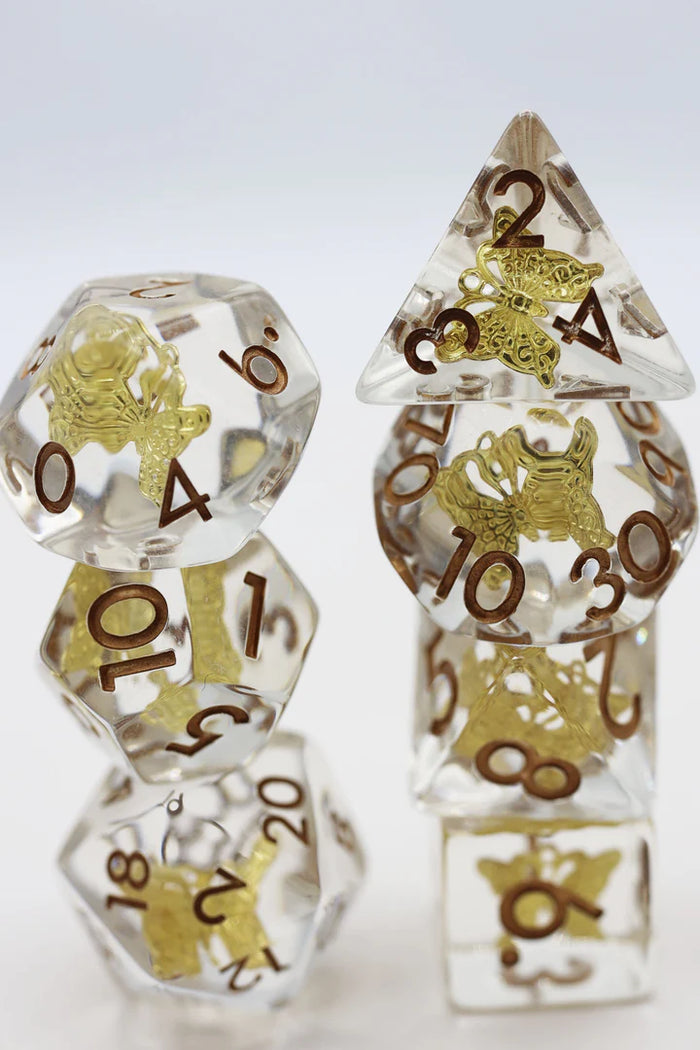 Foam Brain: Gilded Butterfly RPG Dice Set